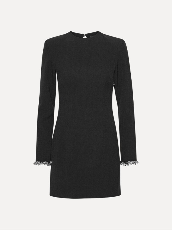 Rotate μαύρο crepe mini φόρεμα