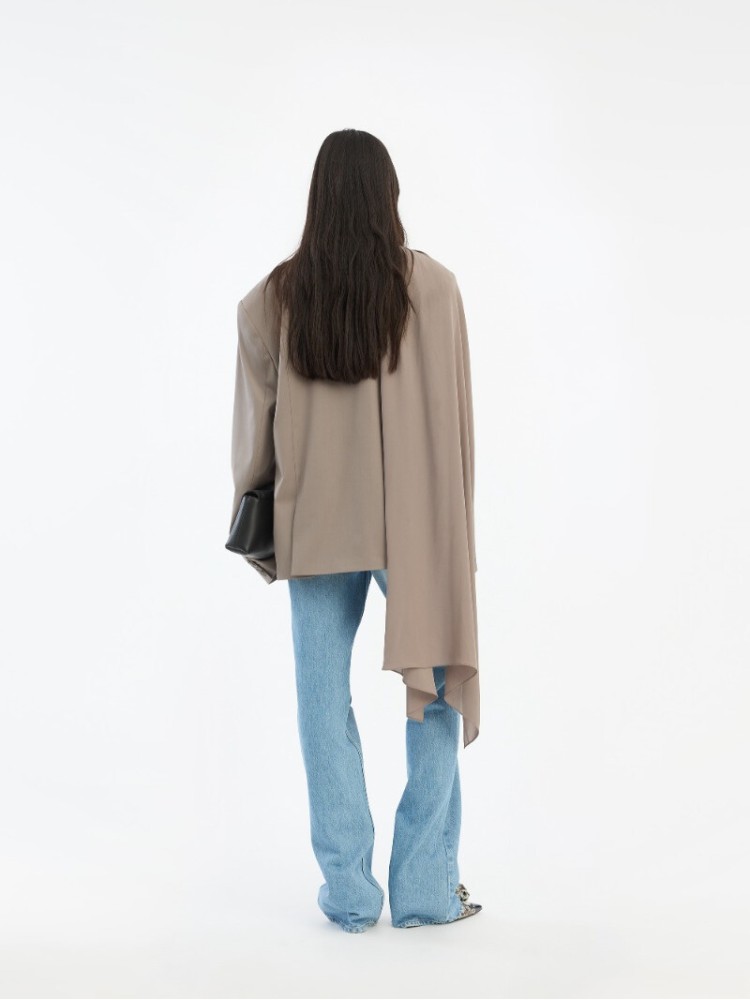 Rotate γκρι oversized scarf blazer