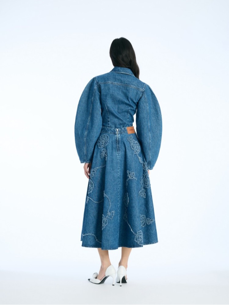 Rotate medium blue fitted τζιν πουκάμισο