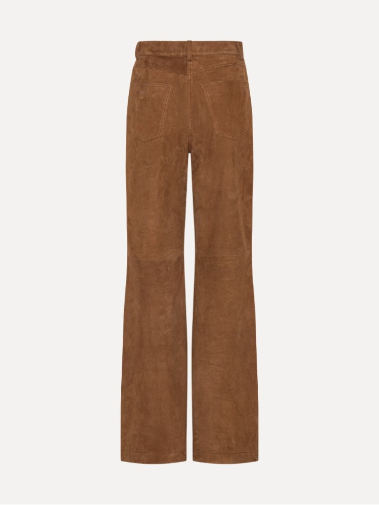 Rotate brown suede highwaisted pants 