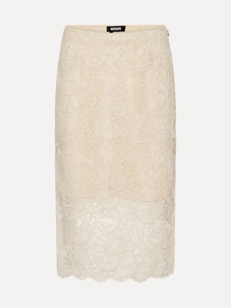 Rotate cream lace midi pencil φούστα