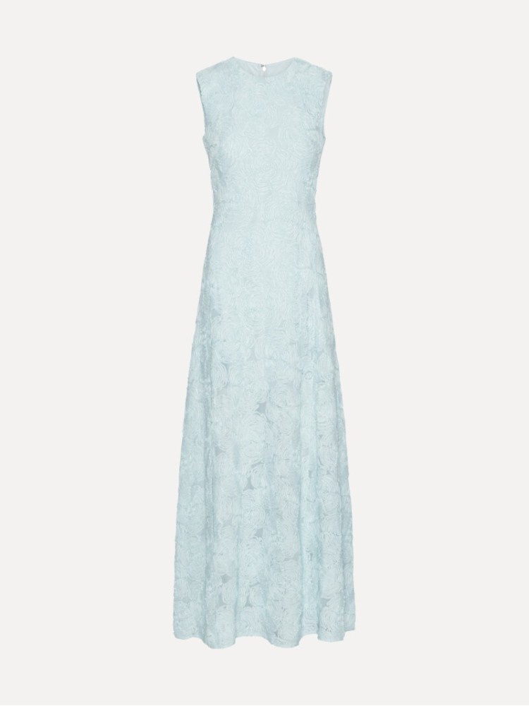 Rotate light blue mesh maxi dress
