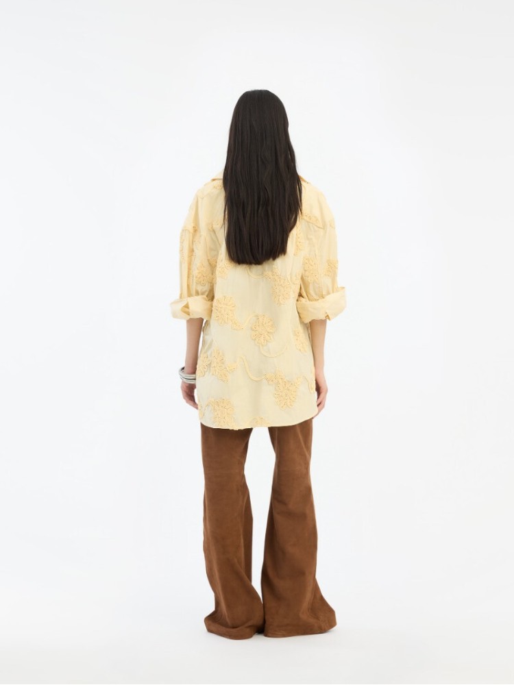 Rotate yellow flower oversized shirt