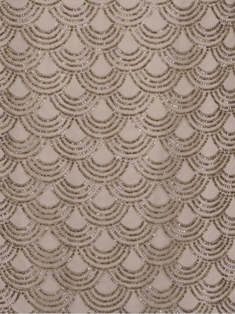 Rotate taupe scallop mini dress