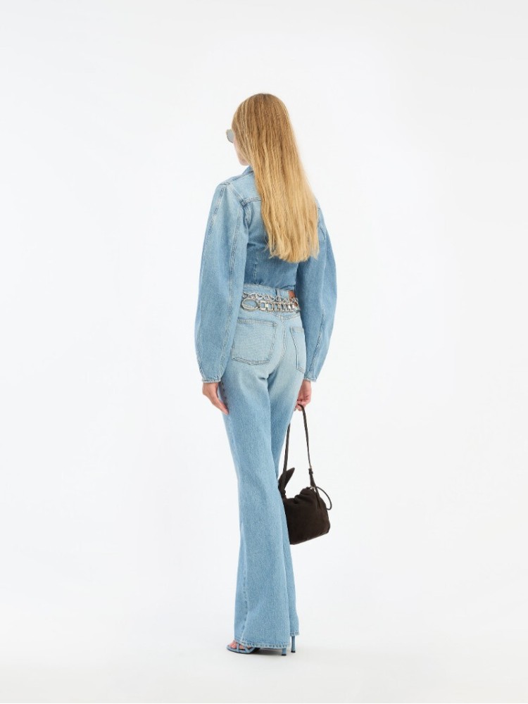 Rotate light blue slim bootcut jeans