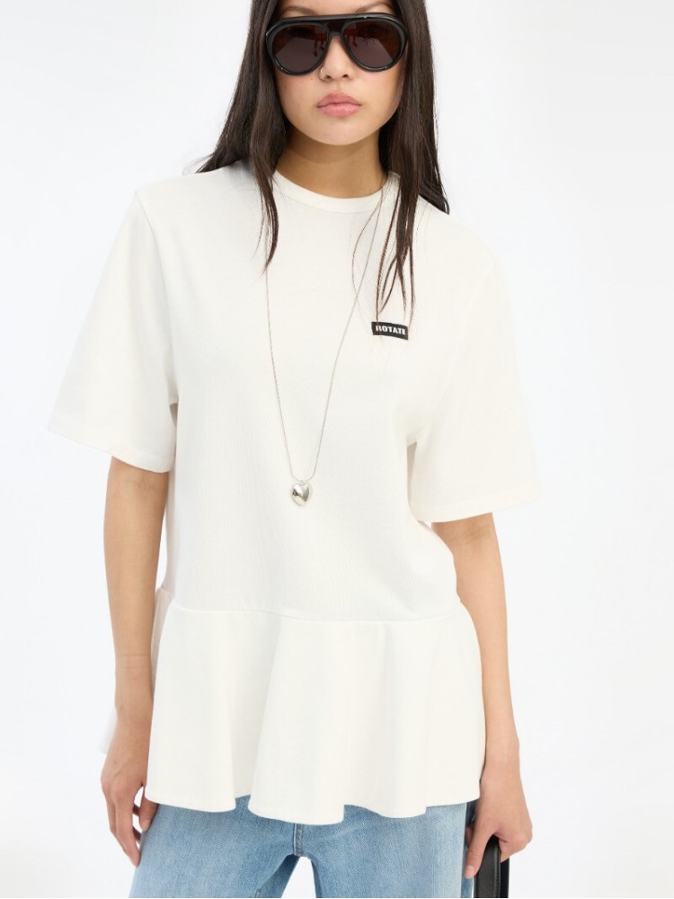 Rotate white peplum t-shirt