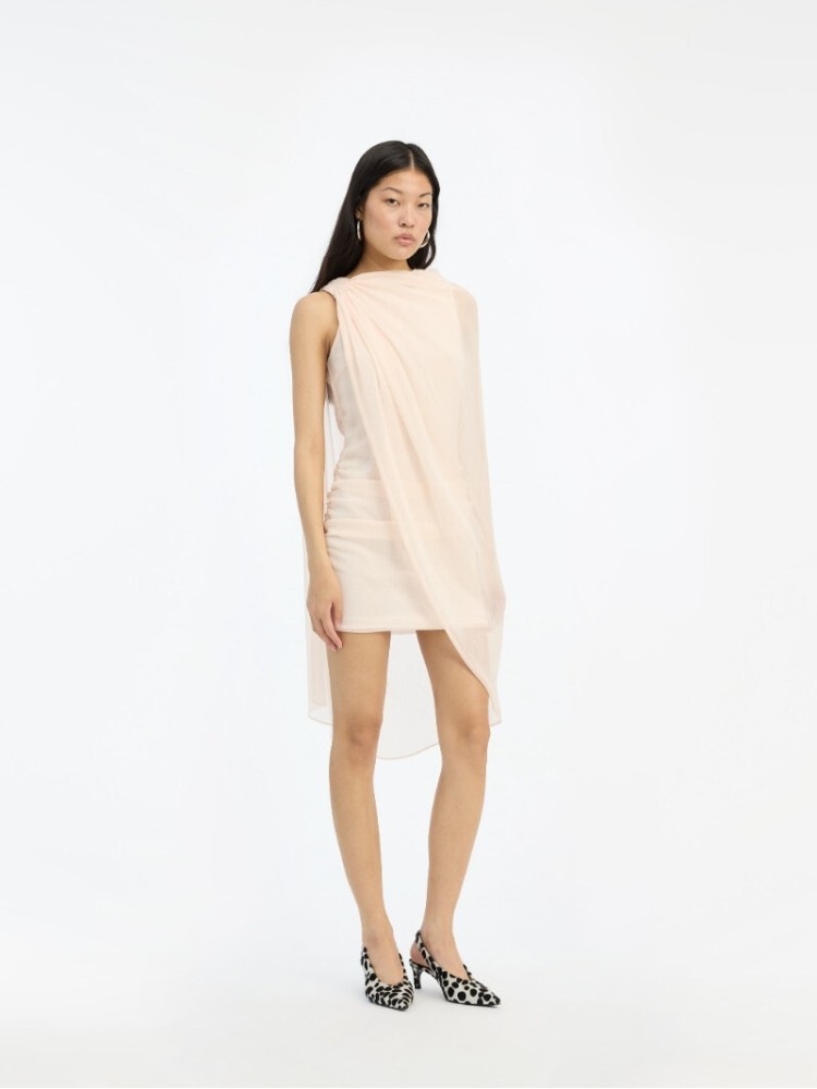Rotate vanilla chiffon mini cape dress 