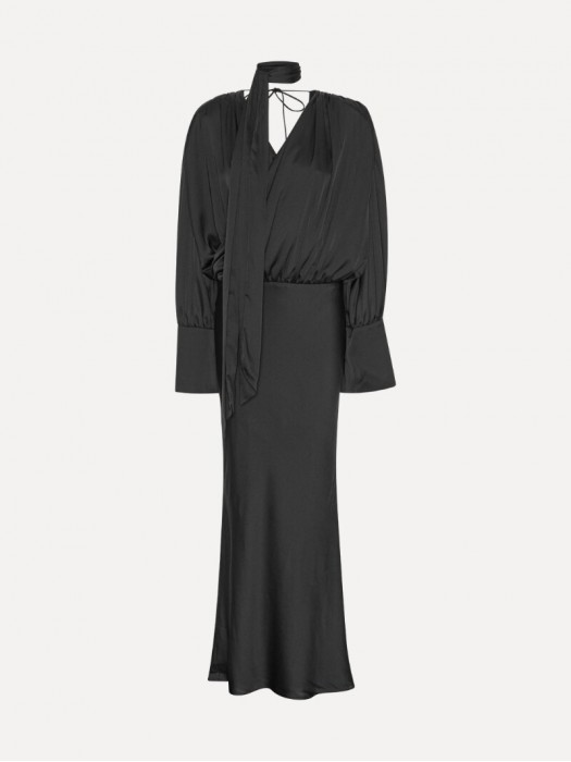 Rotate black chiffon maxi dress 