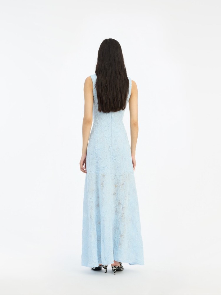 Rotate light blue mesh maxi dress