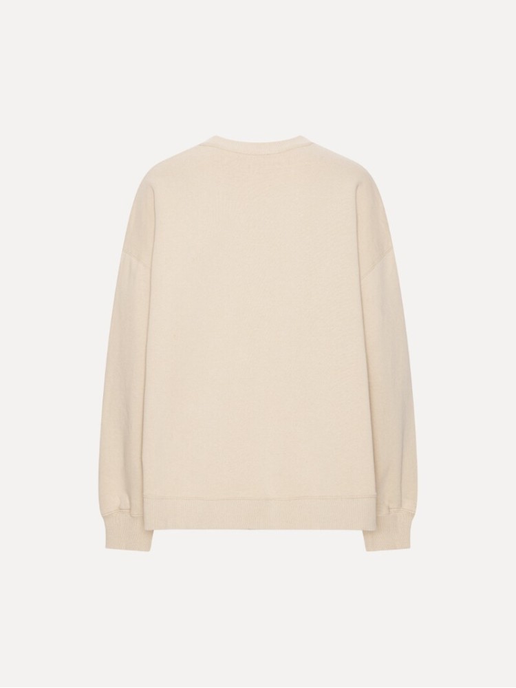 Rotate beige melange heavy crewneck sweater