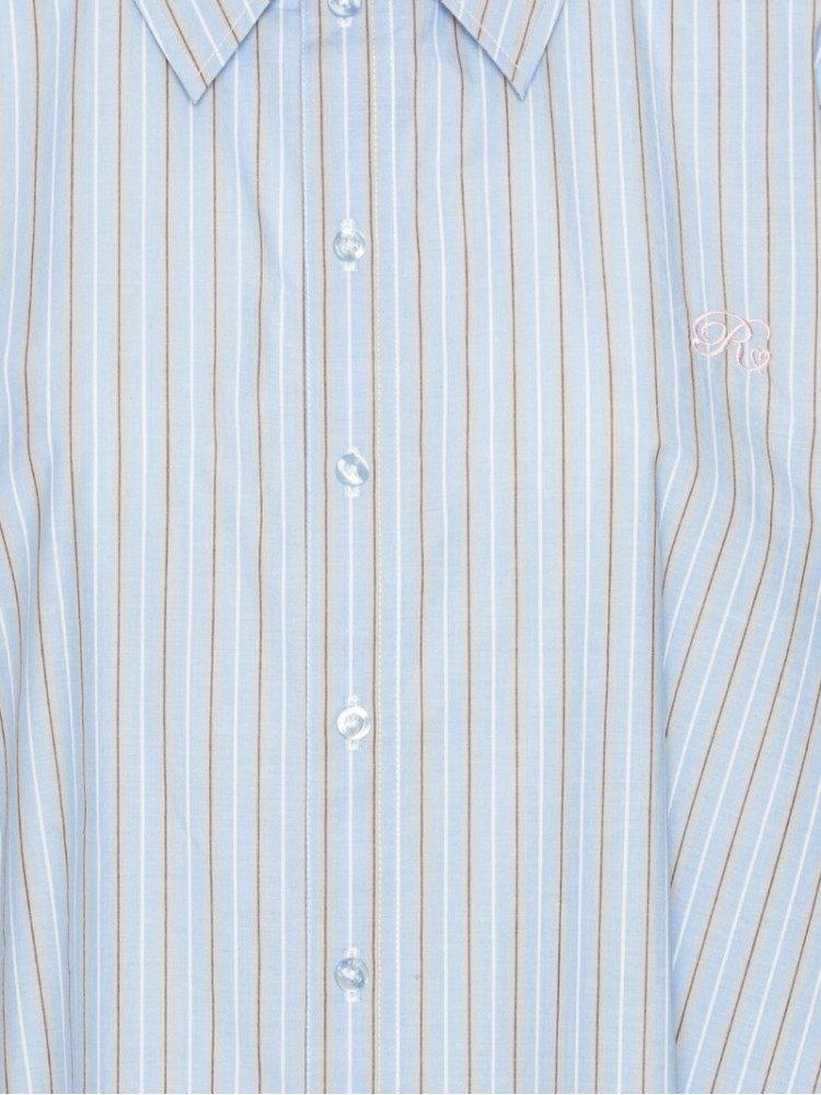 Rotate blue poplin oversized shirt with stripes 