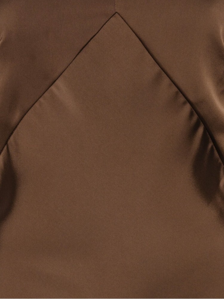 Rotate dark brown satin maxi slip dress