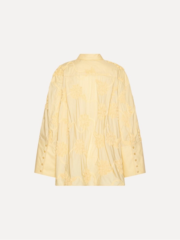 Rotate yellow flower oversized shirt