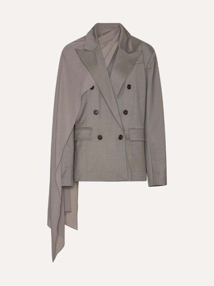 Rotate γκρι oversized scarf blazer