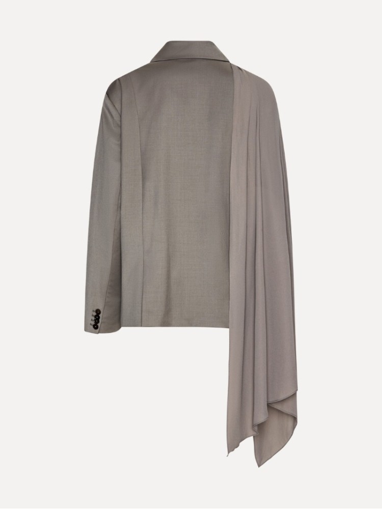 Rotate γκρι oversized scarf blazer