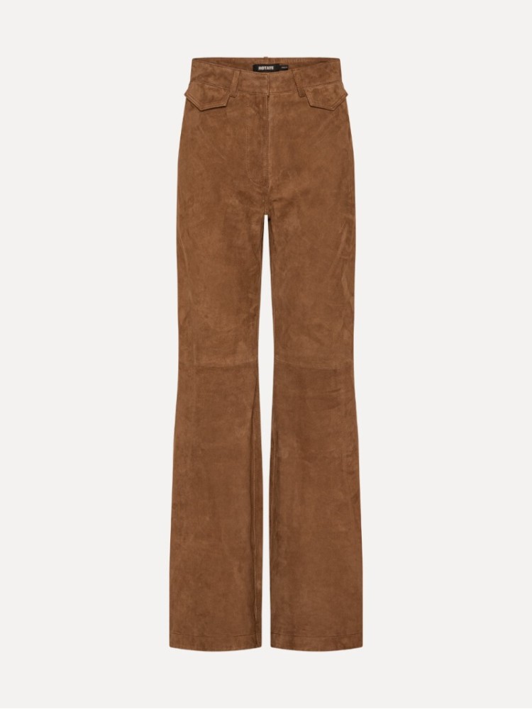 Rotate brown suede highwaisted pants 