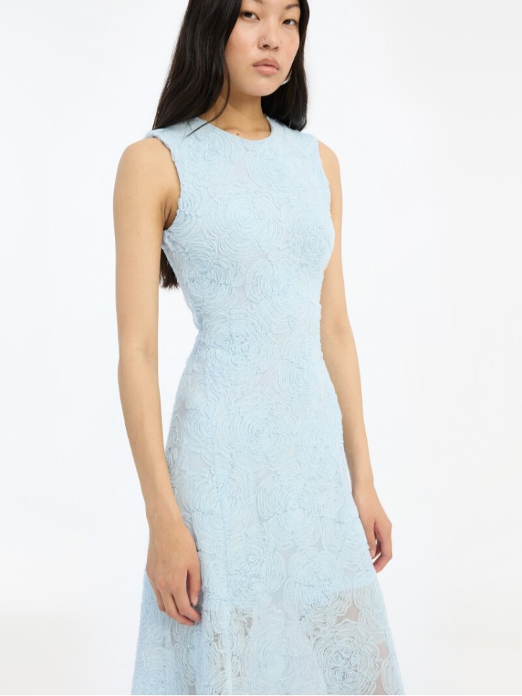 Rotate light blue mesh maxi dress