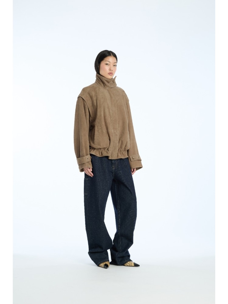 Rotate morel oversized δερμάτινο jacket