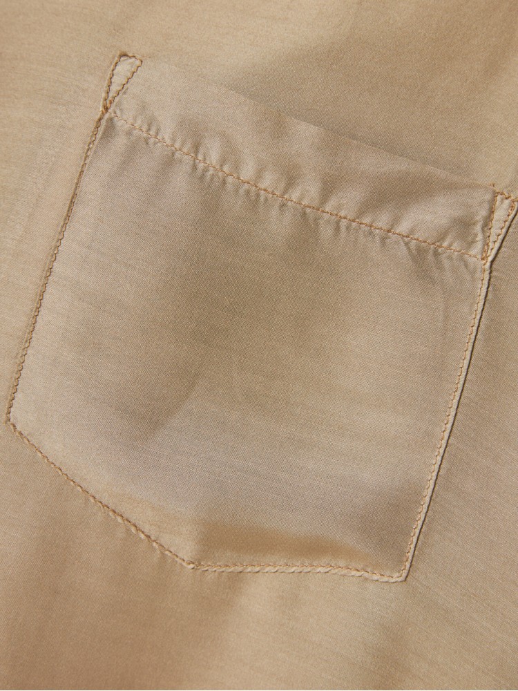 Dirty Laundry taupe silk blend πουκάμισο