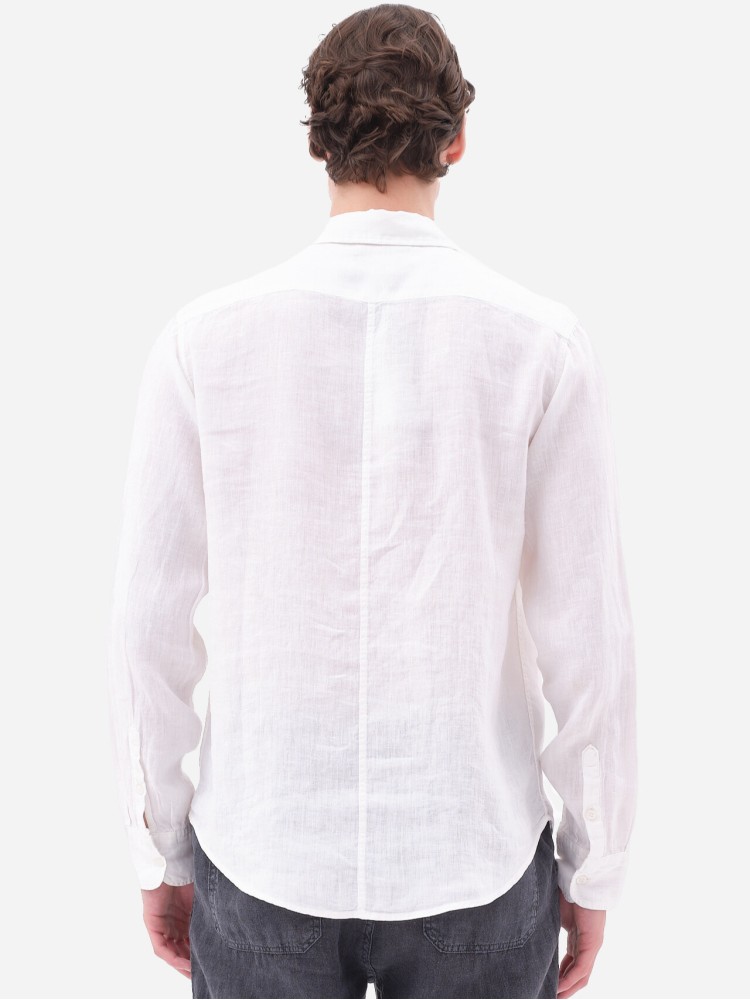 Dirty Laundry άσπρο κλασσικό λινό πουκάμισο