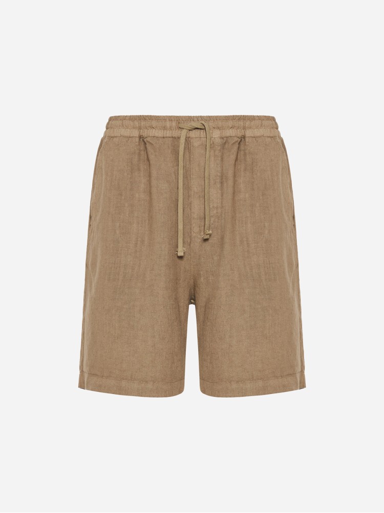 Dirty Laundry taupe regular linen bermuda