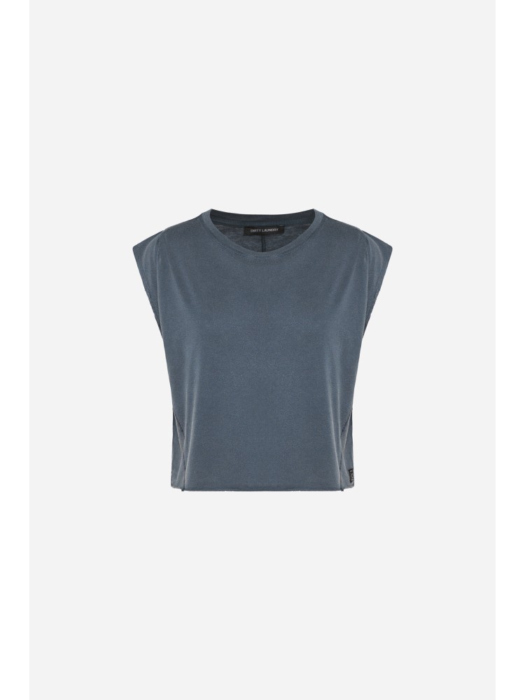 Dirty Laundry vintage grey boxy t-shirt with sleeve detail