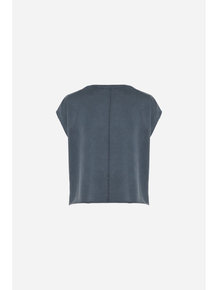 Dirty Laundry vintage grey boxy t-shirt with sleeve detail