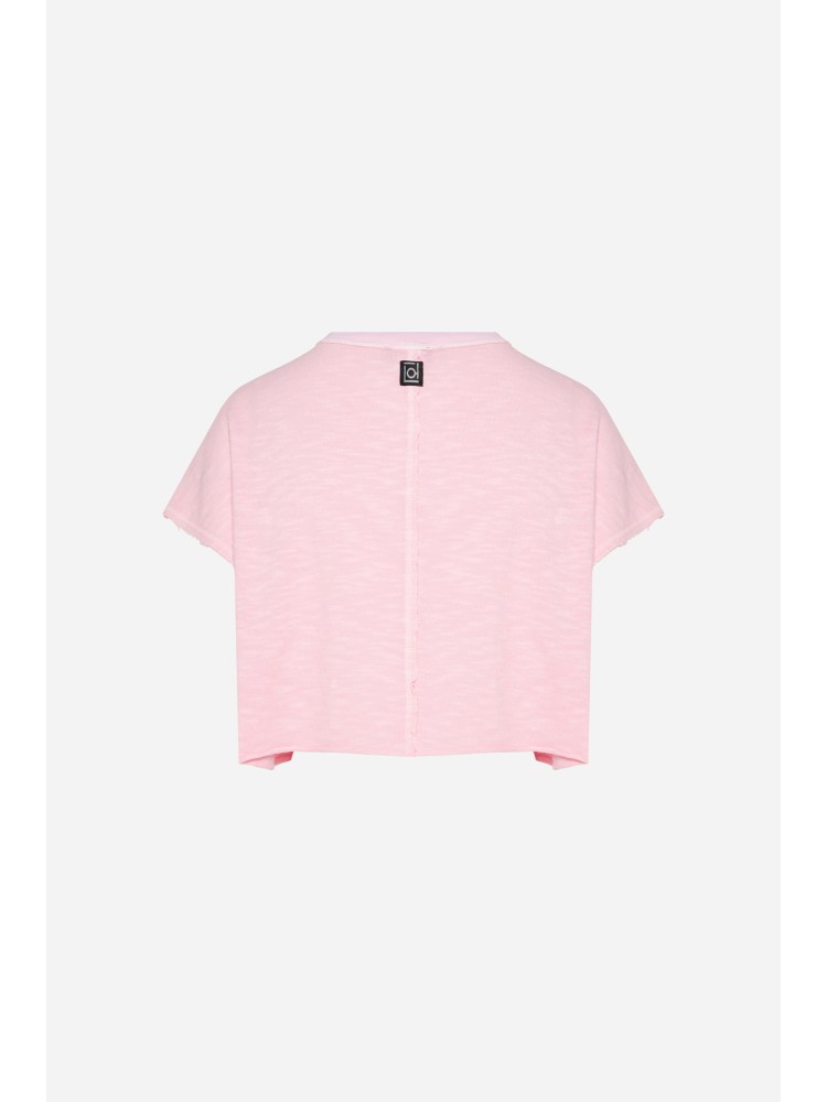 Dirty Laundry bubblegum relaxed raw cut t-shirt 