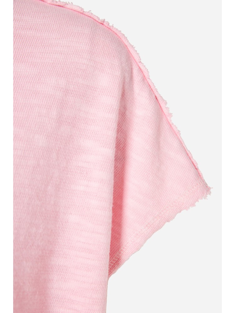 Dirty Laundry bubblegum relaxed raw cut t-shirt 