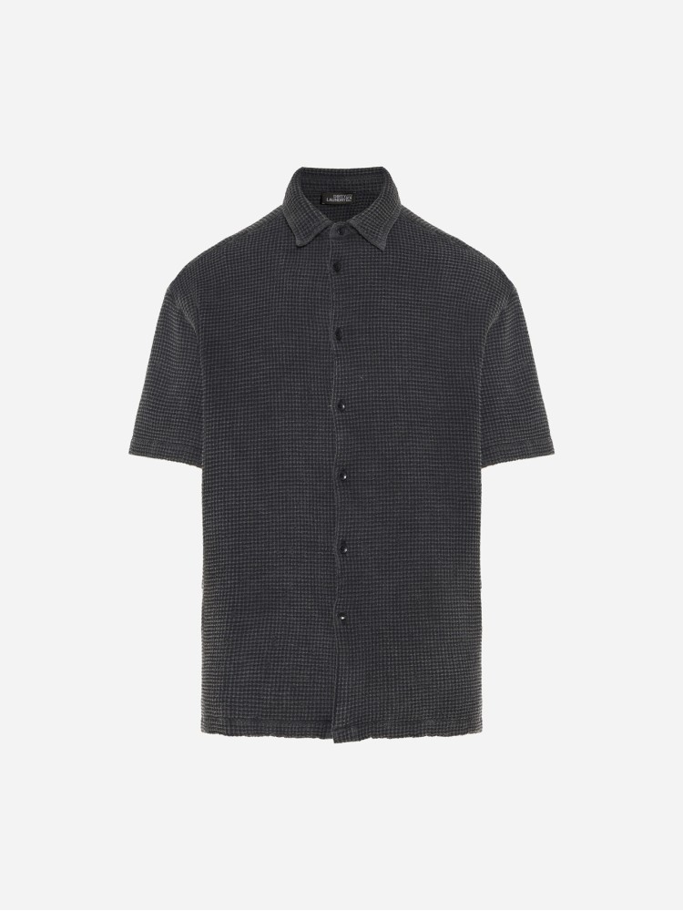 Dirty Laundry vintage μαύρο κοντομάνικο πουκάμισο