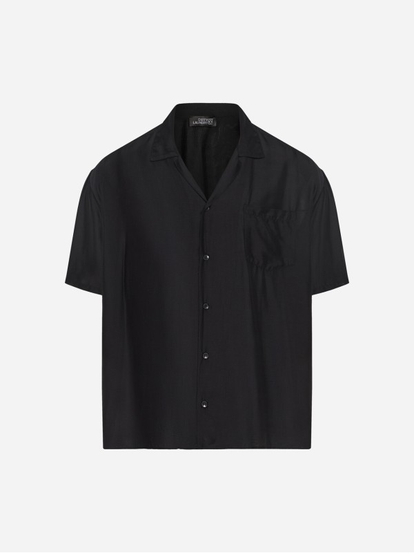 Dirty Laundry μαύρο silk blend πουκάμισο
