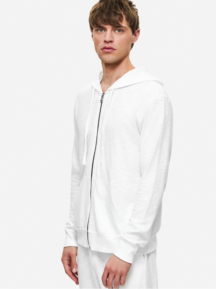 Dirty Laundry λευκή βαμβακερή full ζακέτα σε κανονική γραμμή