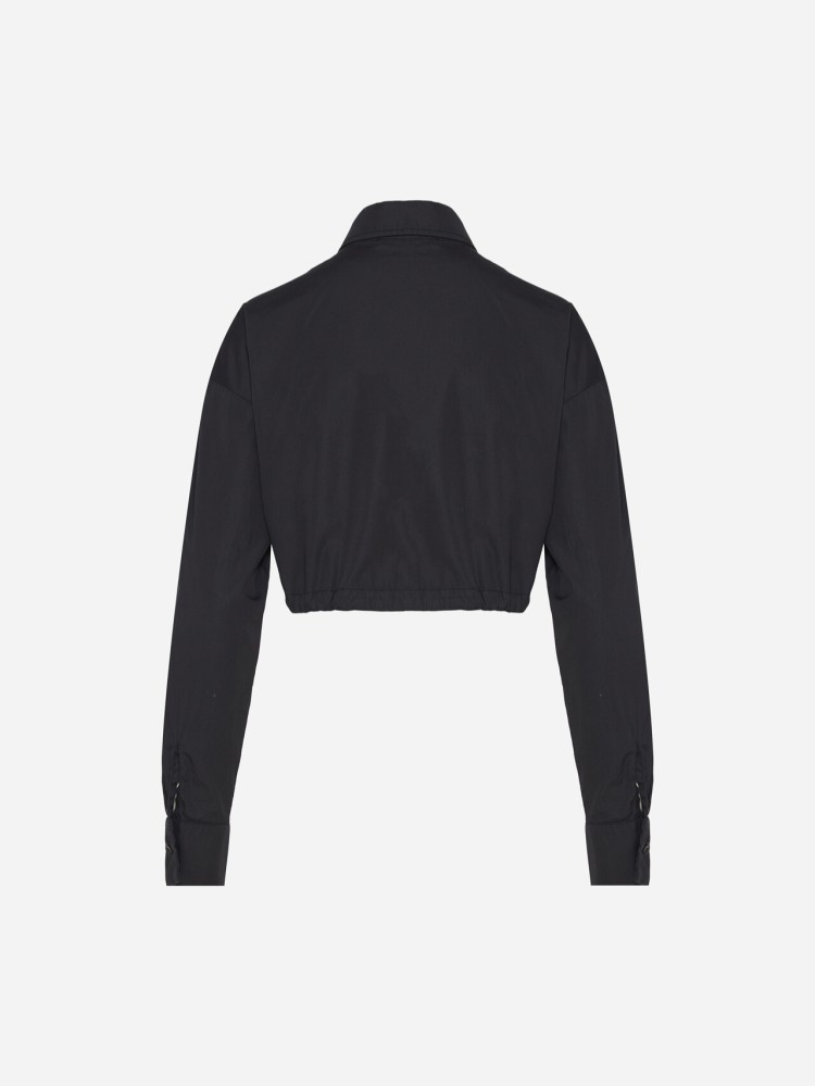 Dirty Laundry black cropped shirt with drawstrings