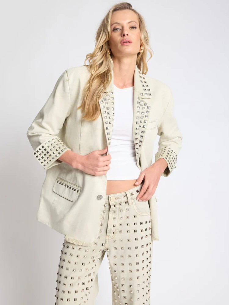 One teaspoon silver storm studded blazer 
