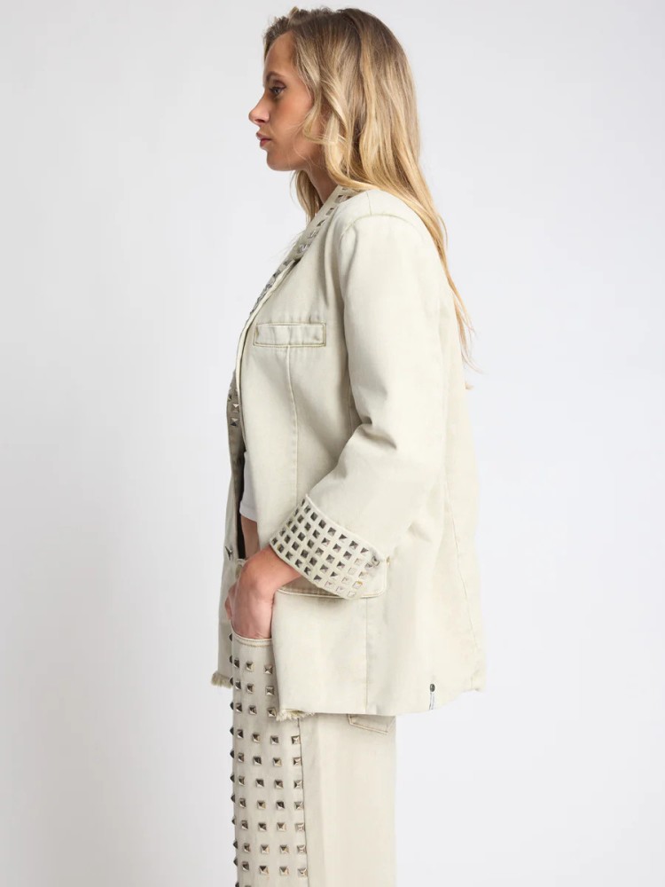 One teaspoon silver storm studded blazer 