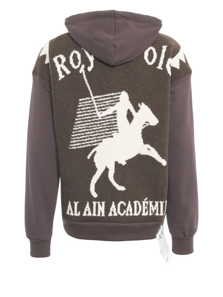AI Ain brown royal polo ζακέτα με κουκούλα και φερμουάρ