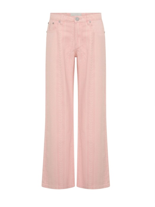 One teaspoon Pink Love Jackson Mid Waist Wide Leg τζιν παντελόνι