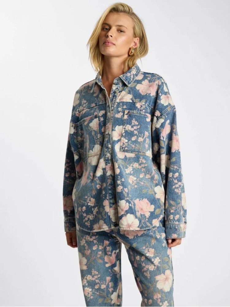 One teaspoon Floral Bloom Cobaine Blue Lovelorn Daria τζιν πανωφόρι