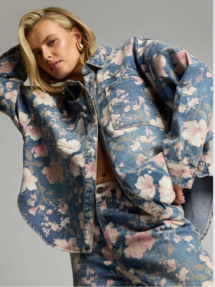 One teaspoon Floral Bloom Cobaine Blue Lovelorn Daria τζιν πανωφόρι