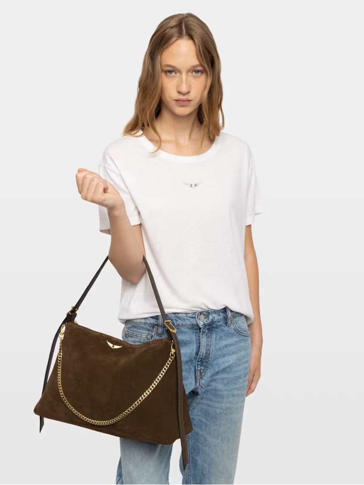 Zadig&Voltaire Jim wood suede leather τσάντα