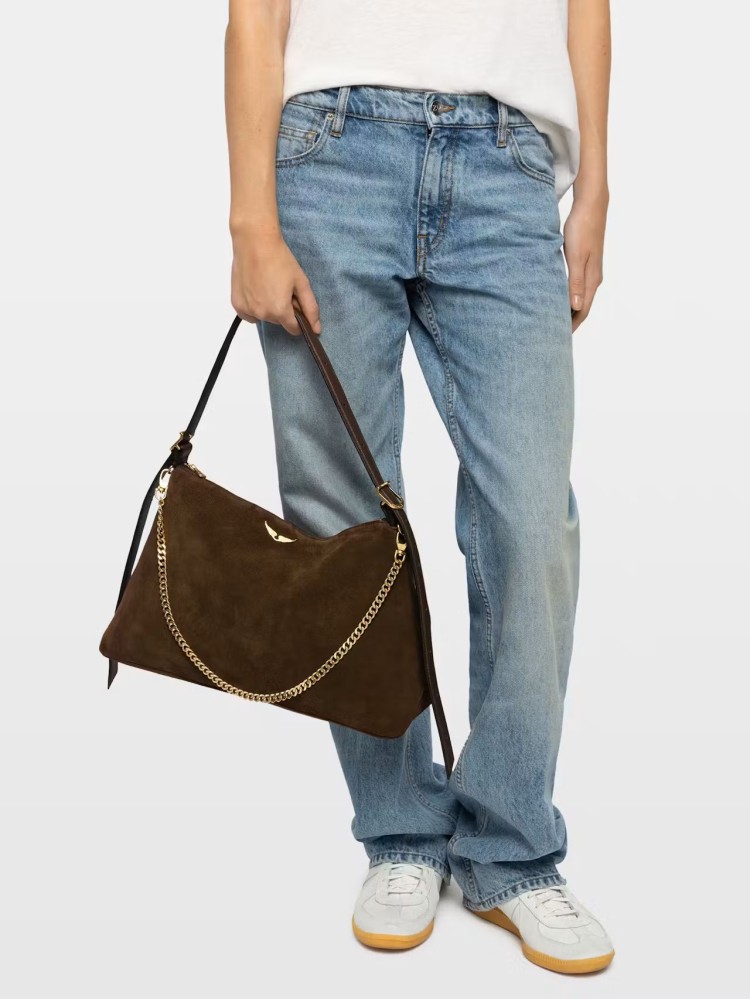 Zadig&Voltaire Jim wood suede leather τσάντα