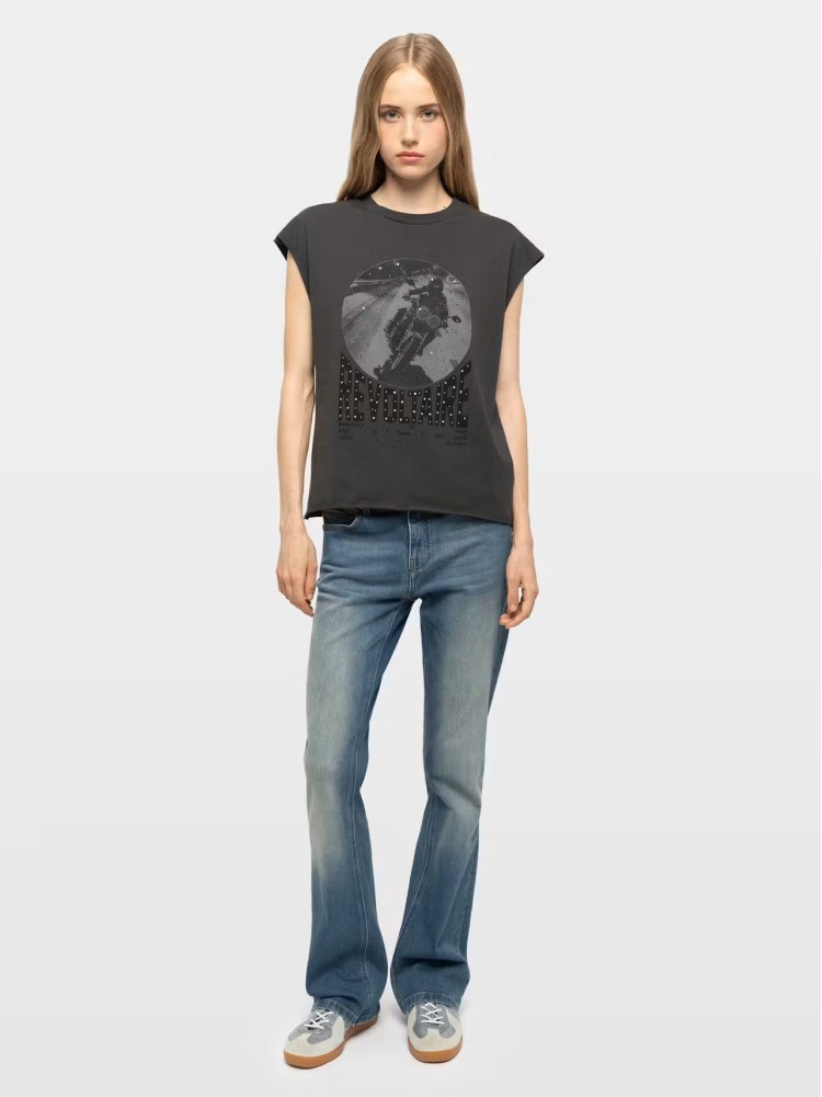 Zadig&Voltaire carbone Cloe motorcycle tank top