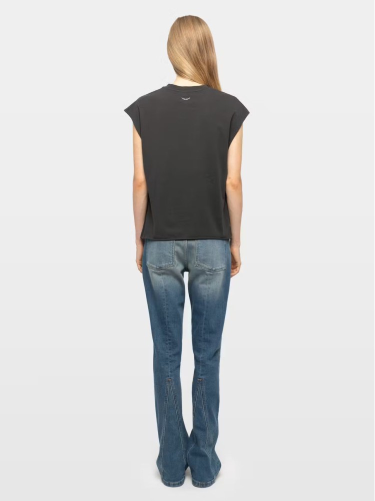Zadig&Voltaire carbone Cloe motorcycle tank top