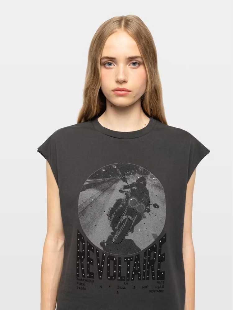 Zadig&Voltaire carbone Cloe motorcycle tank top