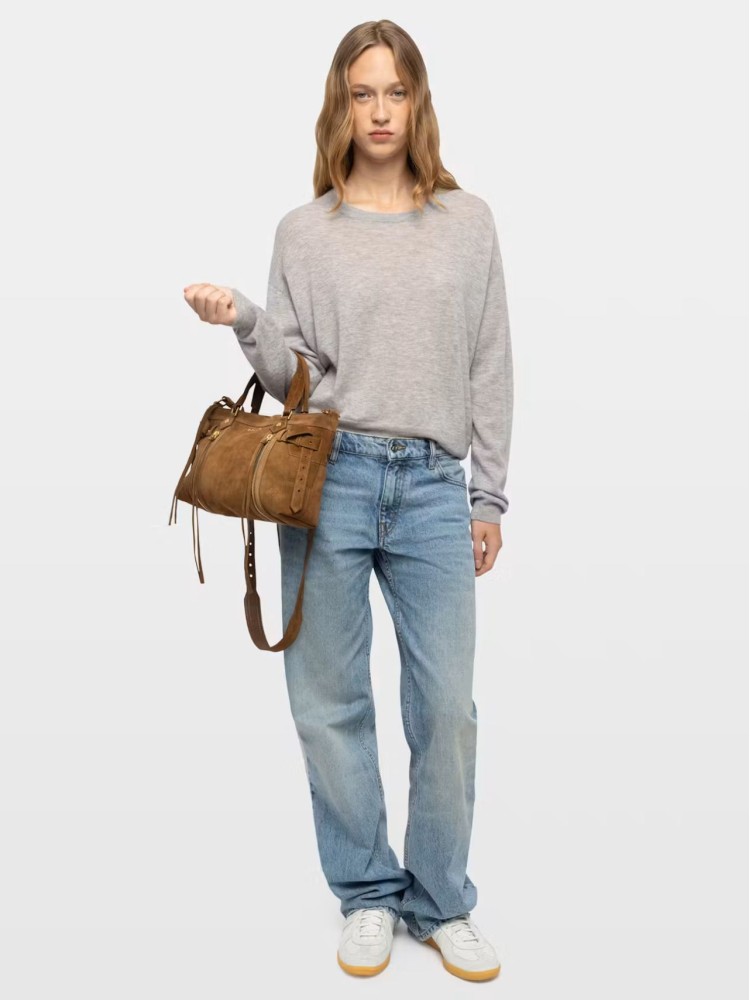 Zadig&Voltaire cognac Madison small suede δερμάτινη τσάντα