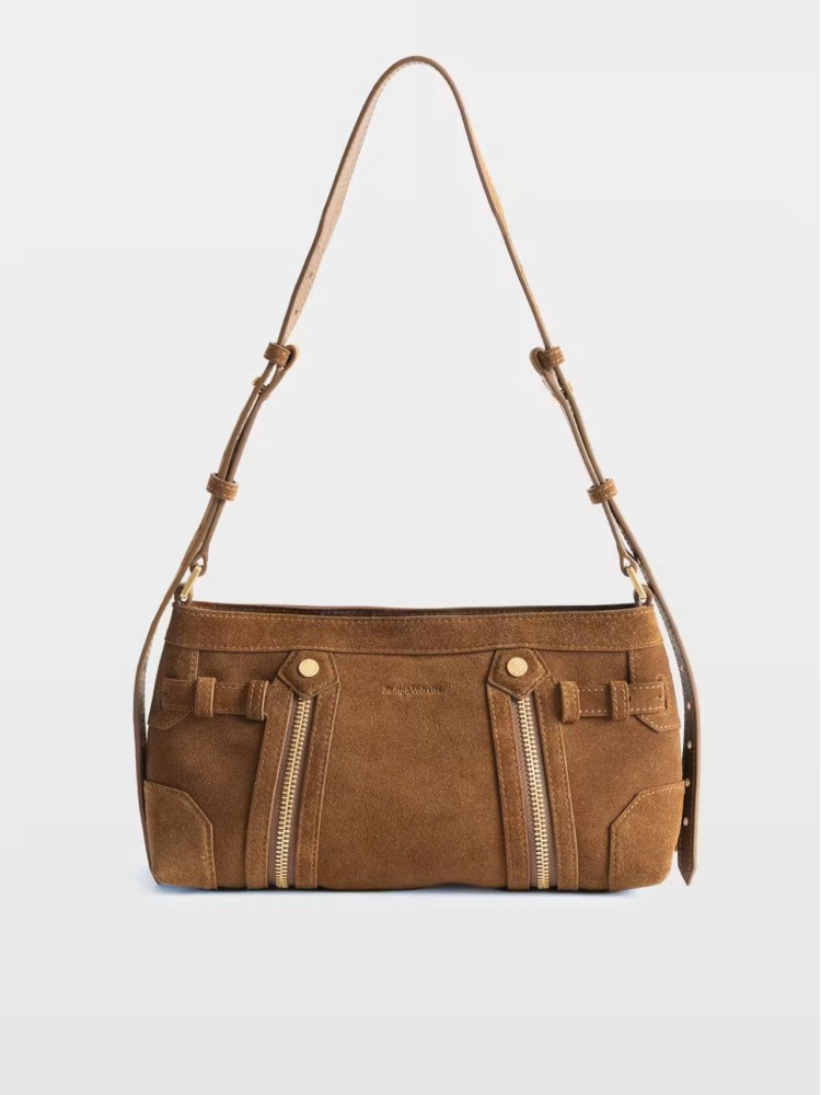 Zadig&Voltaire cognac Madison mini crossbody suede δερμάτινη τσάντα
