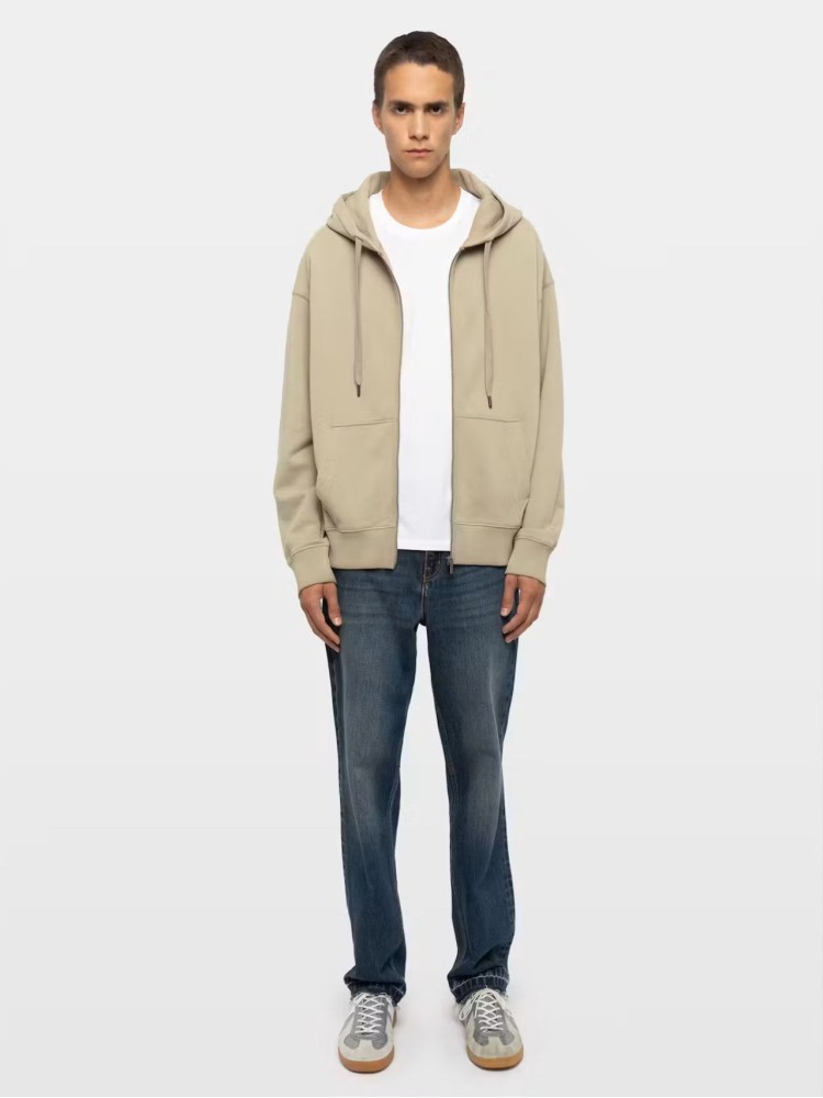 Zadig&Voltaire sweelo latte φούτερ ζακέτα με κουκούλα με κέντημα στην π΄λάτη