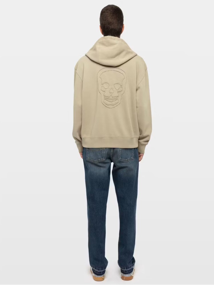 Zadig&Voltaire sweelo latte φούτερ ζακέτα με κουκούλα με κέντημα στην π΄λάτη