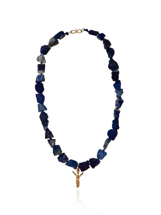 Hermina lapis pebble Nike necklace κολιέ