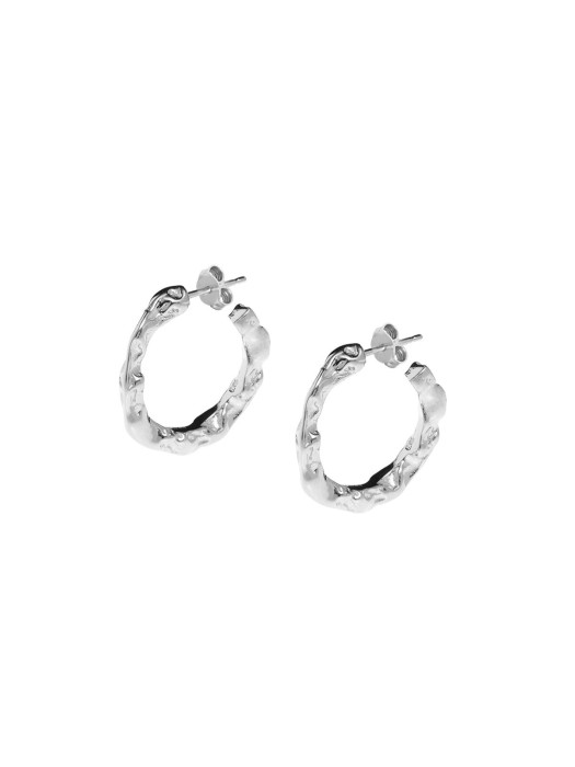 Hermina full moon sterling silver ζευγάρι hoops